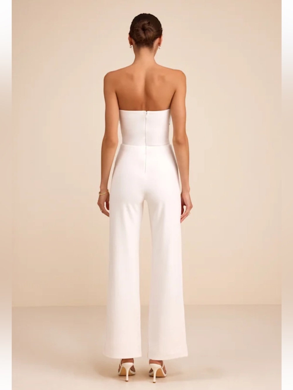 Lulus Surely Stunning Strapless Bustier Jumpsuit White - Picture 15 of 16